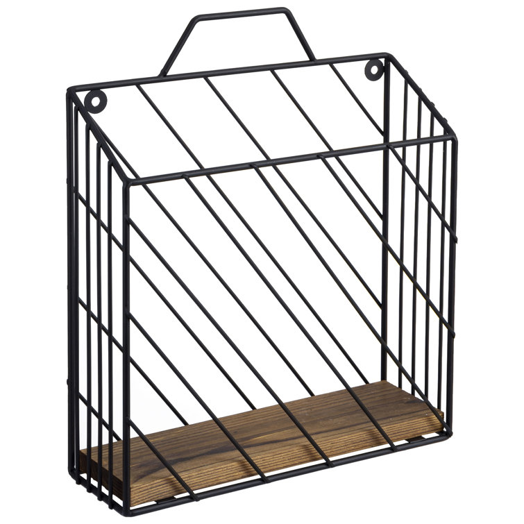 Metal magazine rack wall mounted hot sale